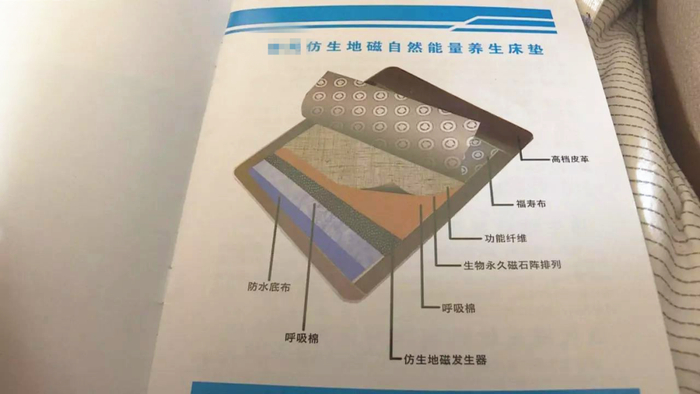 ▲1款“仿生地磁能量养生床垫”