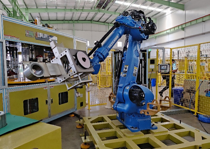 皖南电机自动化生产线。