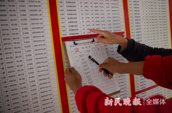 图说：居民选房第一天。再一次核对清楚，几栋几楼几室，一点差错都不能有。