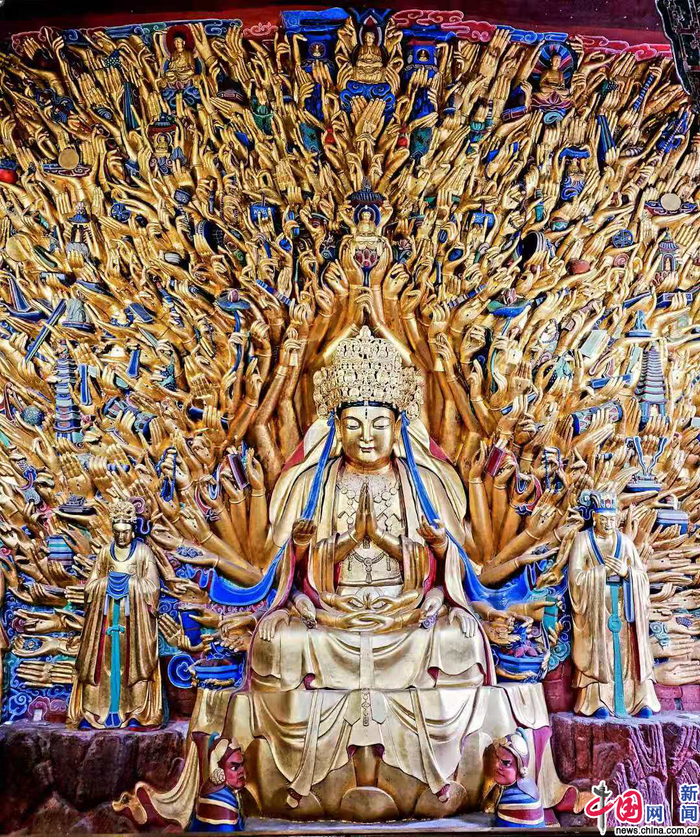 大足石刻千手观音造像。（中国网记者 严星/摄）