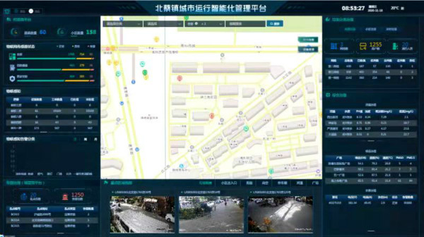 图说：北蔡镇城市运行智能化管理平台。