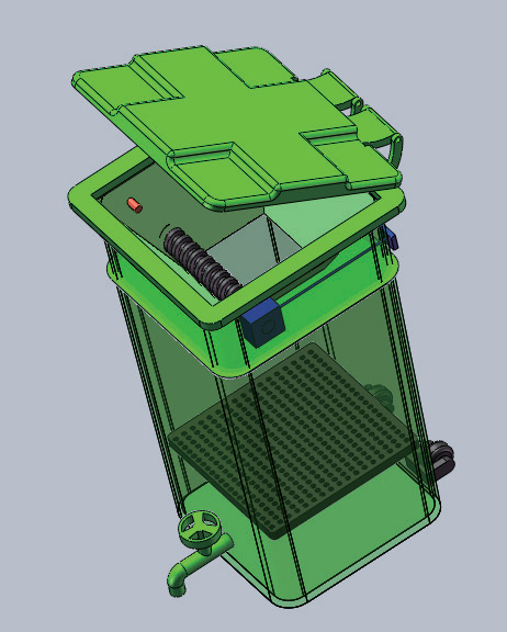 图说：可滤除水分的湿垃圾桶