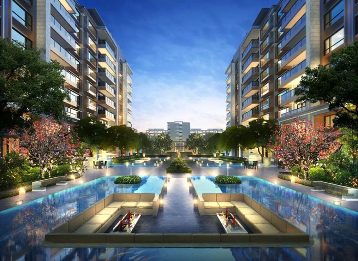 成都东原印长江酒店式外立面效果图