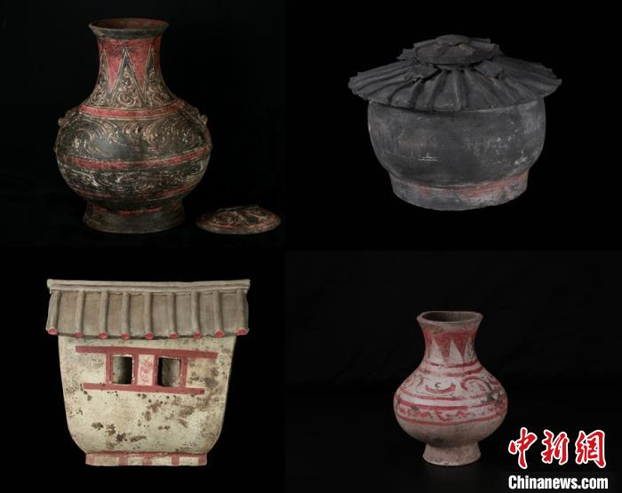 彩绘陶器。陕西省考古研究院