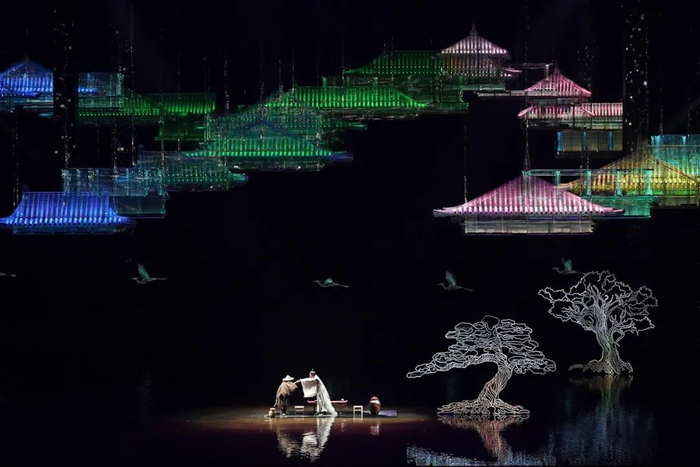 大型诗词文化实景演艺《归来三峡》演出现场。新华网 李相博 摄