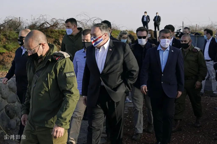 蓬佩奥上周前往约旦河西岸与戈兰高地，开美国国务卿任内先河 图自：澎湃影像平台