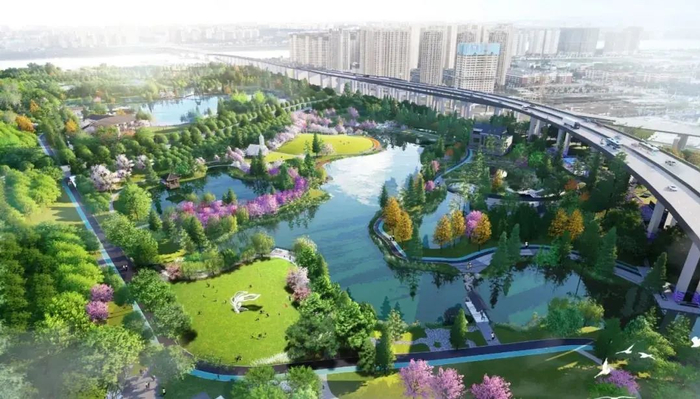 洋湖国家湿地公园提质改造设计效果图。