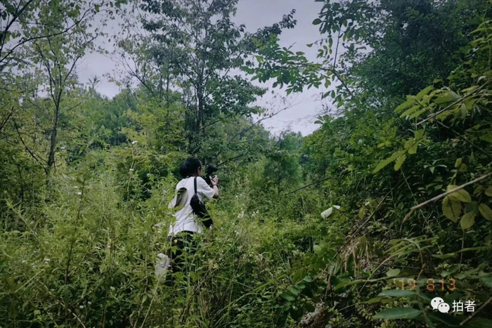 ▲2019年8月13日，在采访拍摄“湖南慈利姐妹为父追凶25年”事件时，跟采访对象去墓地的路上。