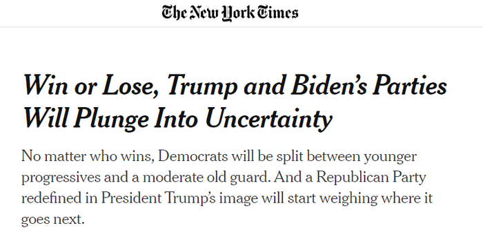 图为《纽约时报》对于民主党内部矛盾的报道