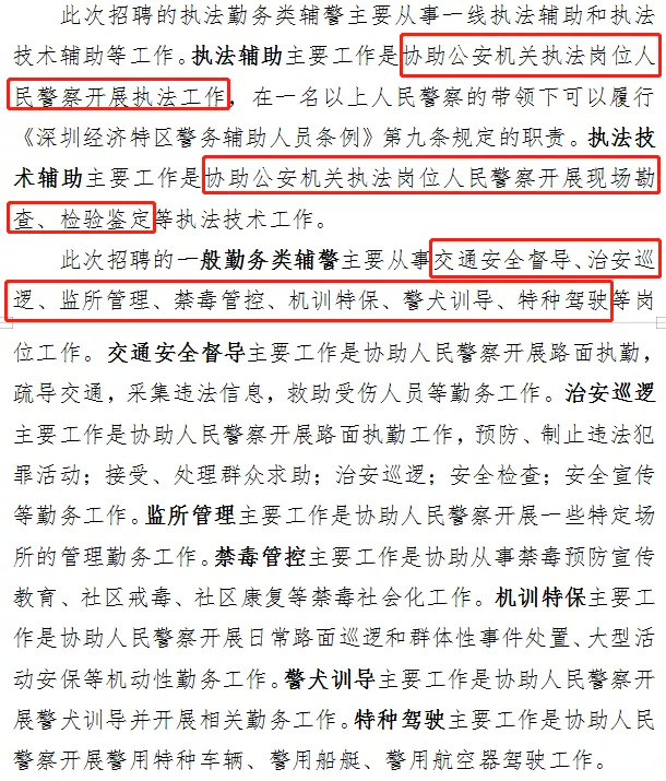 △ 深圳第六批辅警的工作