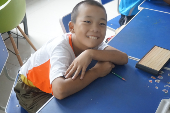 ▲赛场下的小双很腼腆。