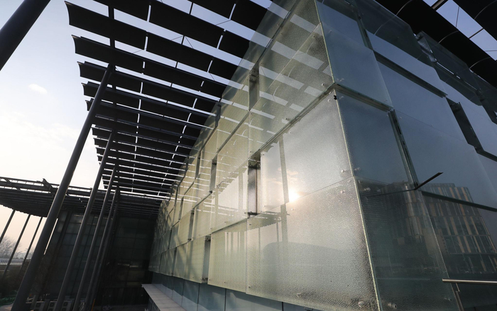 国家体育馆扩建部分玻璃幕墙。北京市重大项目办供图