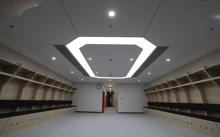 装配式更衣室内景。北京市重大项目办供图