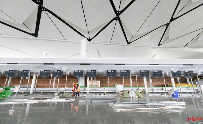 &nbsp;▲T1航站楼值机柜台