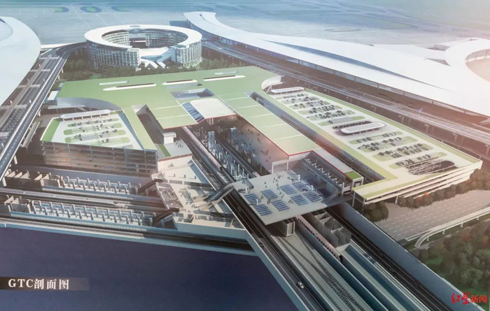 ▲换乘中心位于T1、T2中间