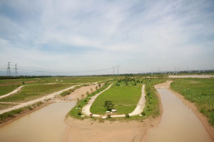 扶风十里花海、渭河生态公园远景。（来源：资料图片）