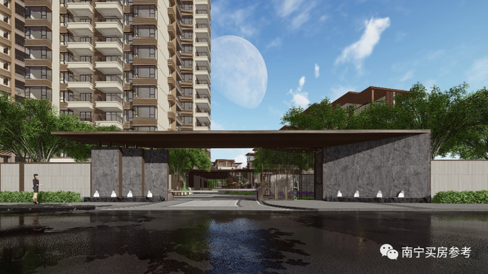 ▲荣和五象院子 酒店式禅意入口效果图