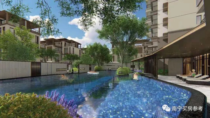 ▲荣和五象院子 30M泳道 五星级体验度假泳池效果图