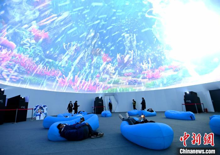 市民参观展览。　安源 摄