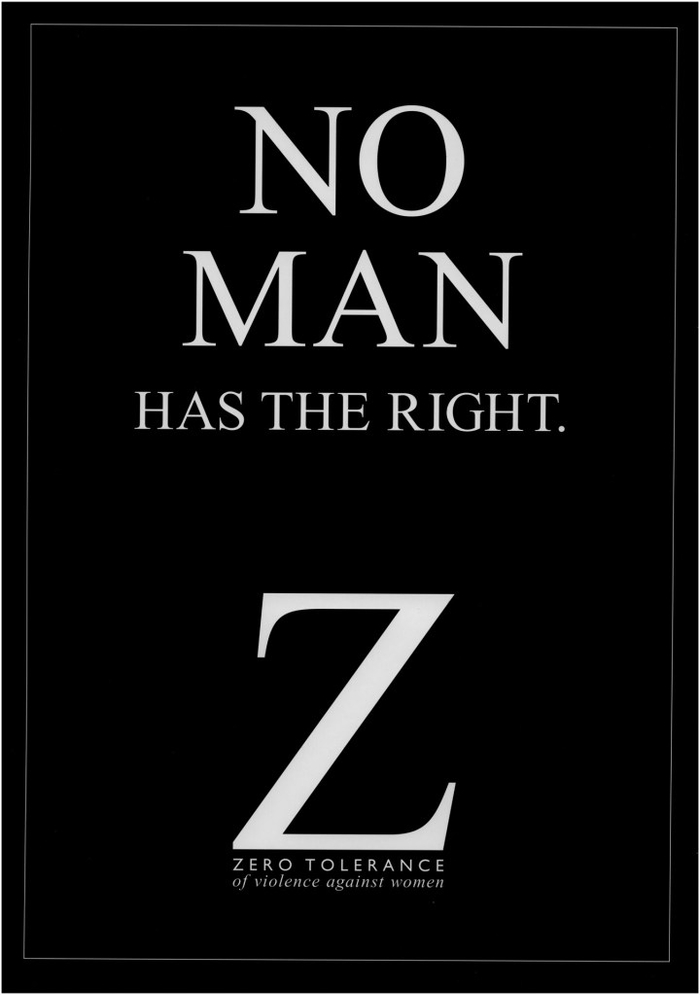 “零容忍”运动海报之一。巨大的Z字符号由拉弗尔斯设计。图片来自弗朗姬·拉弗尔斯档案网站。