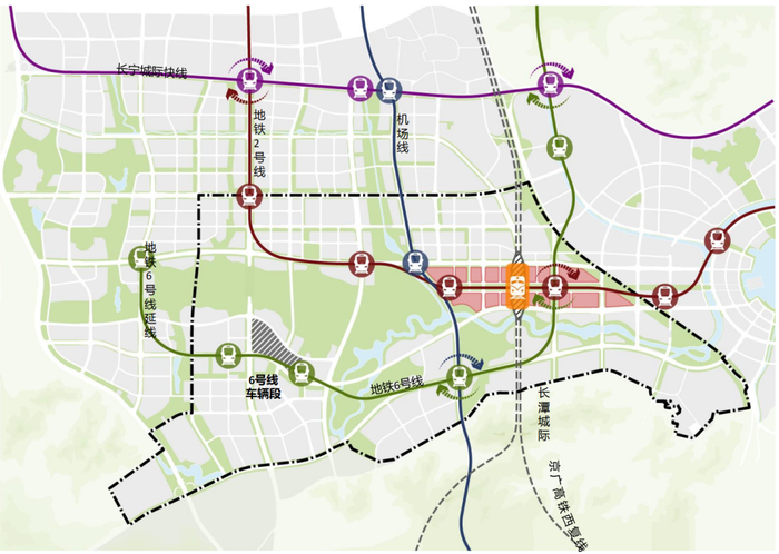 梅溪湖二期规划轨道交通线路图。资料图