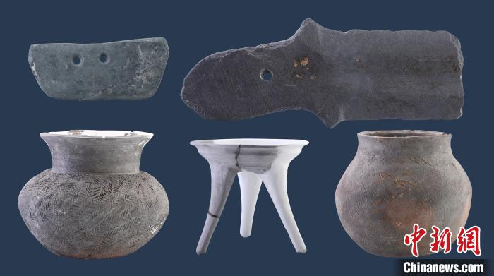 图为应家遗址出土商代末期至西周早期陶、石器。宁波市文化遗产管理研究院供图