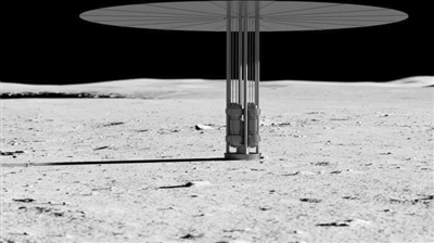 月球上核裂变动力系统的艺术图。 图片来源：CNBC网站