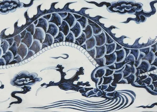 元青花龙纹罐（局部）