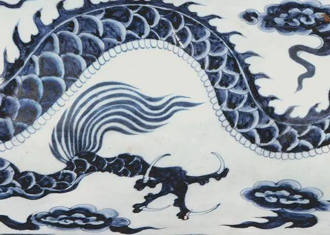 元青花龙纹罐（局部）