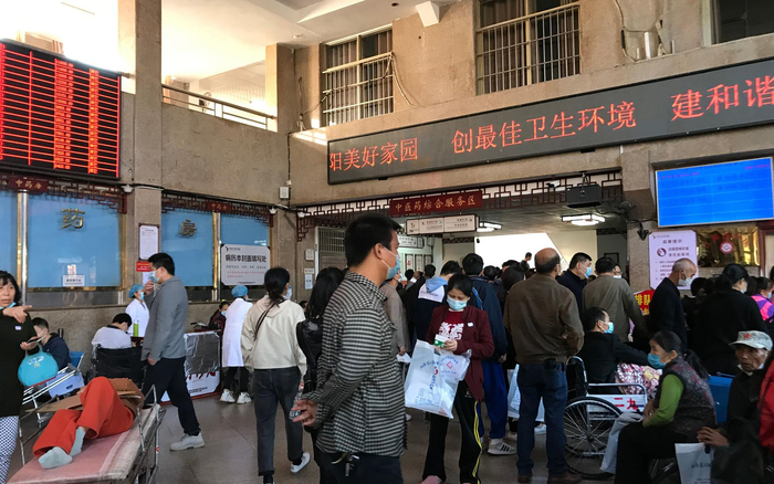 11月15日，社港医院门诊大厅。新京报记者 张惠兰 摄