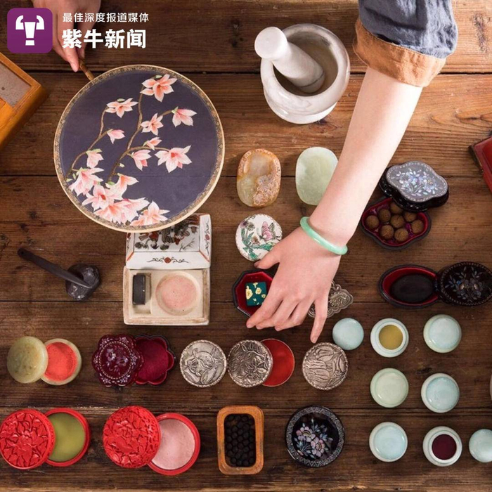王一帆复原的各式各样的古代妆品