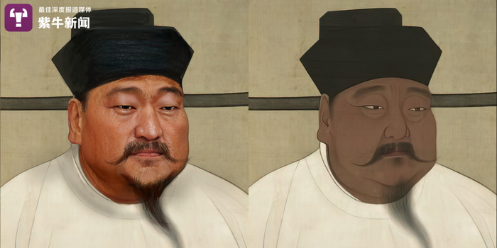 宋太祖画像还原前后对比