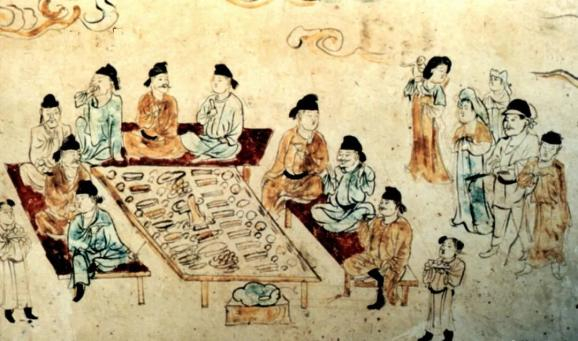 唐代壁画野宴图（陕西长安）