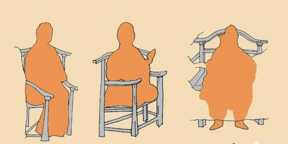 线绘唐代座椅，前两个是敦煌莫高窟壁画，第三个是西安高氏墓壁画