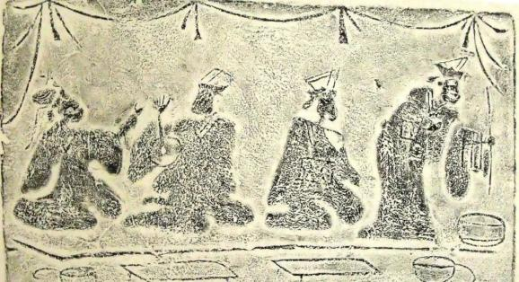  汉画像砖宴饮图拓本（四川成都）