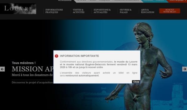 卢浮宫闭馆通知