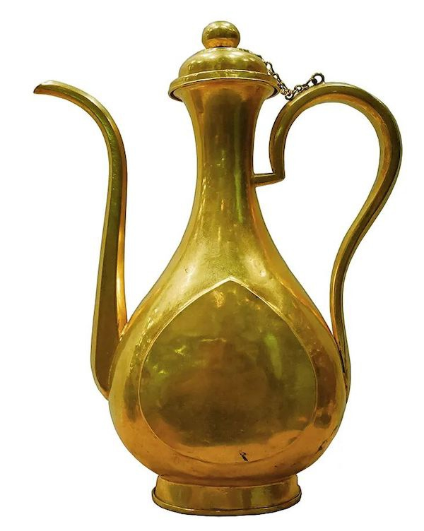 金素杏叶壶 北京右安门外明万贵墓出土