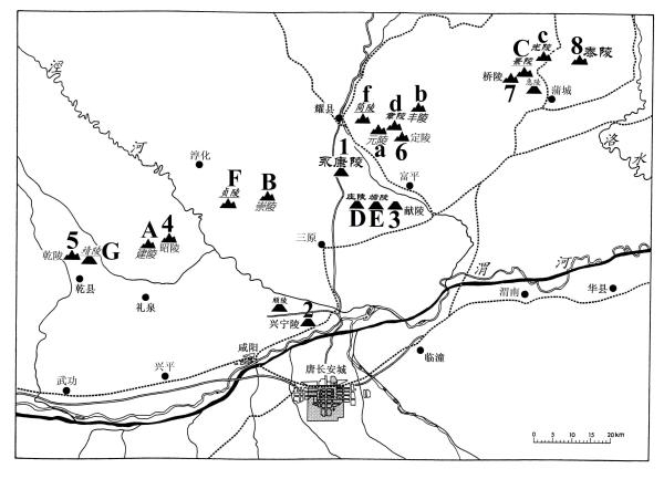 关中唐陵陵地秩序图
