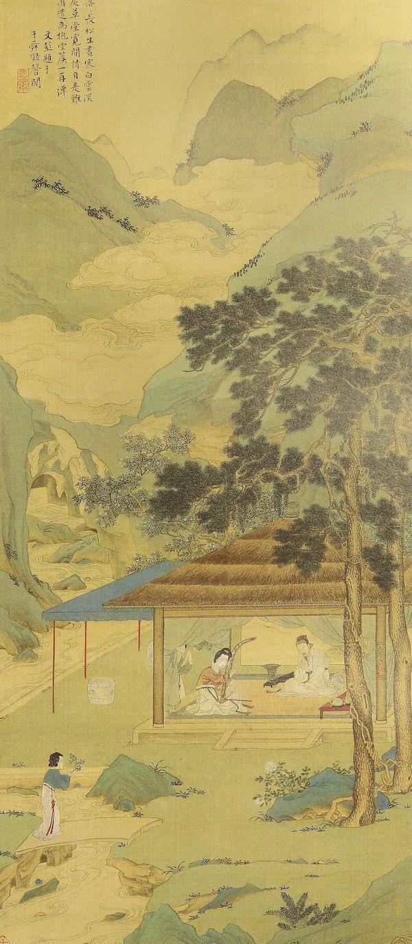 《弹箜篌图》 仇英 波士顿美术馆藏