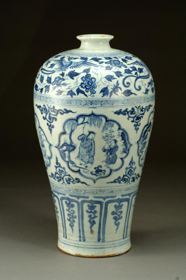  元青花四爱图梅瓶 湖北省博物馆藏