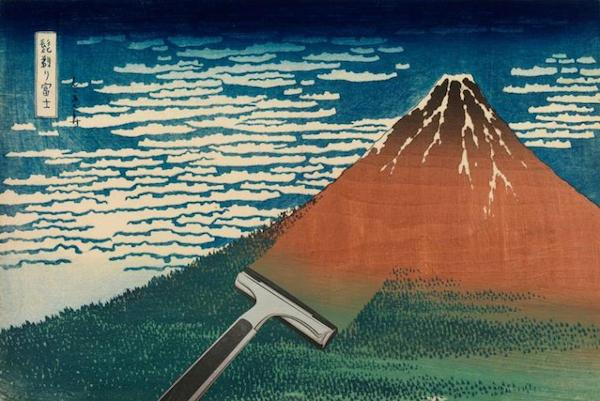 望月寿城，《有点好笑的三十六景 刮胡子的富士山》，2017