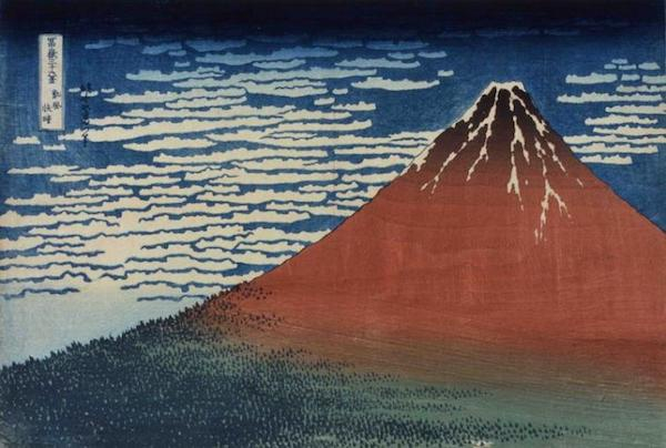 葛饰北斋，《富岳三十六景 凯风快晴》，江户时代