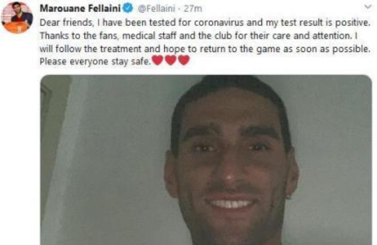 费莱尼通过个人社交平台向大家表示感谢。网络截图