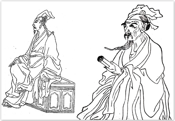 元稹（左）与白居易（右）友善，当时言诗者称元白，号为“元和体”