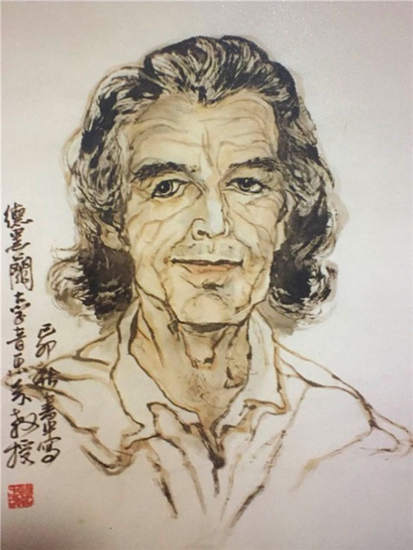  图：于桂丽先生傅书中为德黑兰大学艺术系教授画的画。