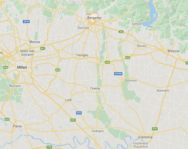 贝加莫市距离米兰、布雷西亚、洛迪、孔多尼奥等地都很近。