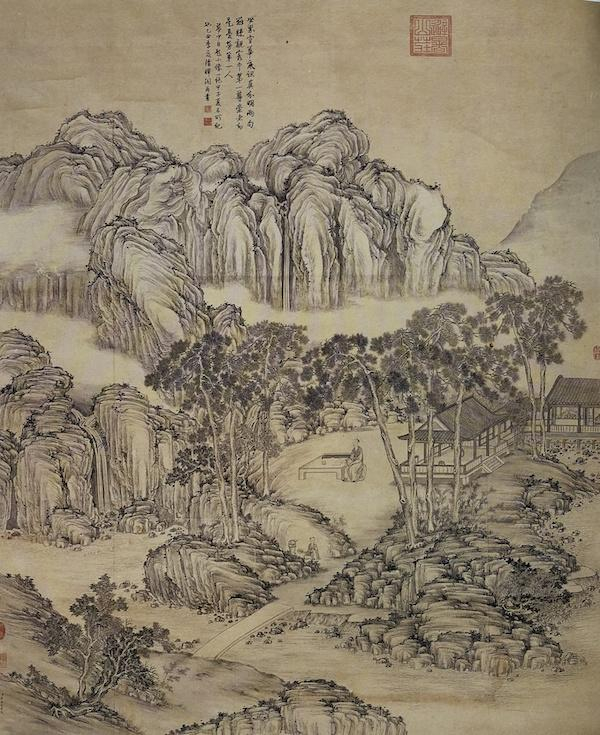 清·董邦达《弘历松荫消夏图轴》，北京故宫博物院藏藏