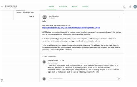 麦肯锡学院教职员工在线沟通近期的教学安排（图源 麦肯锡学院副院长卡米尔）