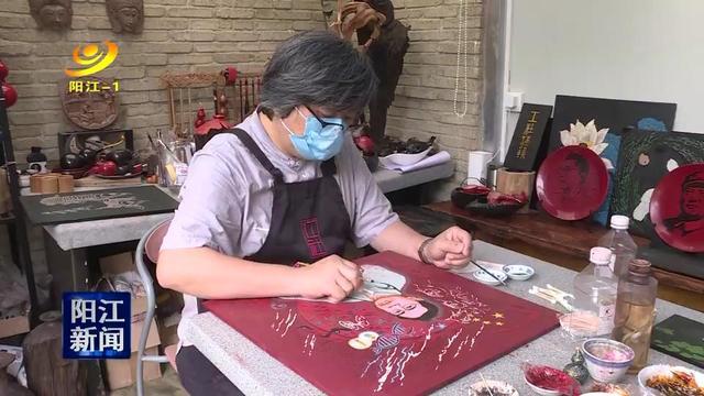阳江市文艺工作者创作抗疫主题漆画