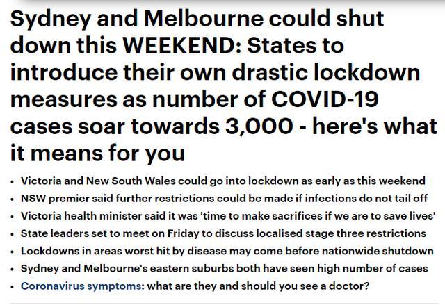 全澳暴涨至3574，州长喊话：不许出门！澳洲人回国强制隔离14天